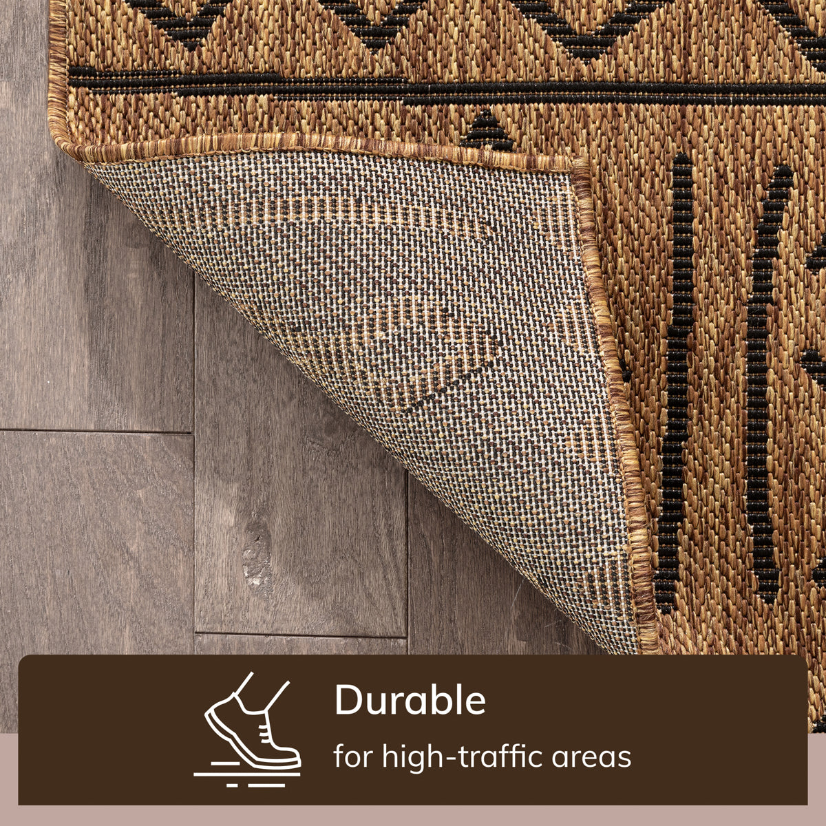 Faye Tribal Diamond Pattern Natural Indoor Outdoor Jute Rug MIL-32