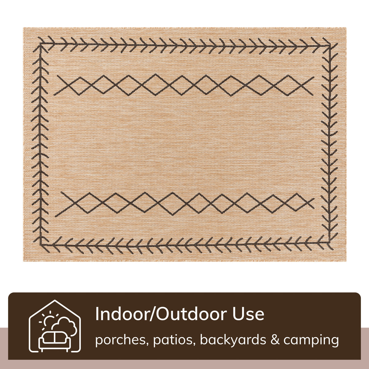 Posie Tribal Moroccan Pattern Natural Indoor Outdoor Jute Rug MIL-52