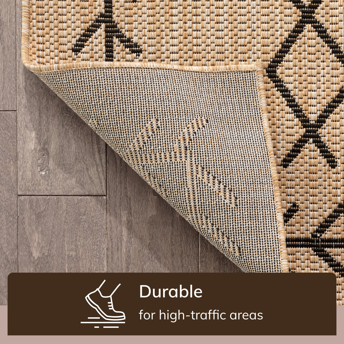 Posie Tribal Moroccan Pattern Natural Indoor Outdoor Jute Rug MIL-52