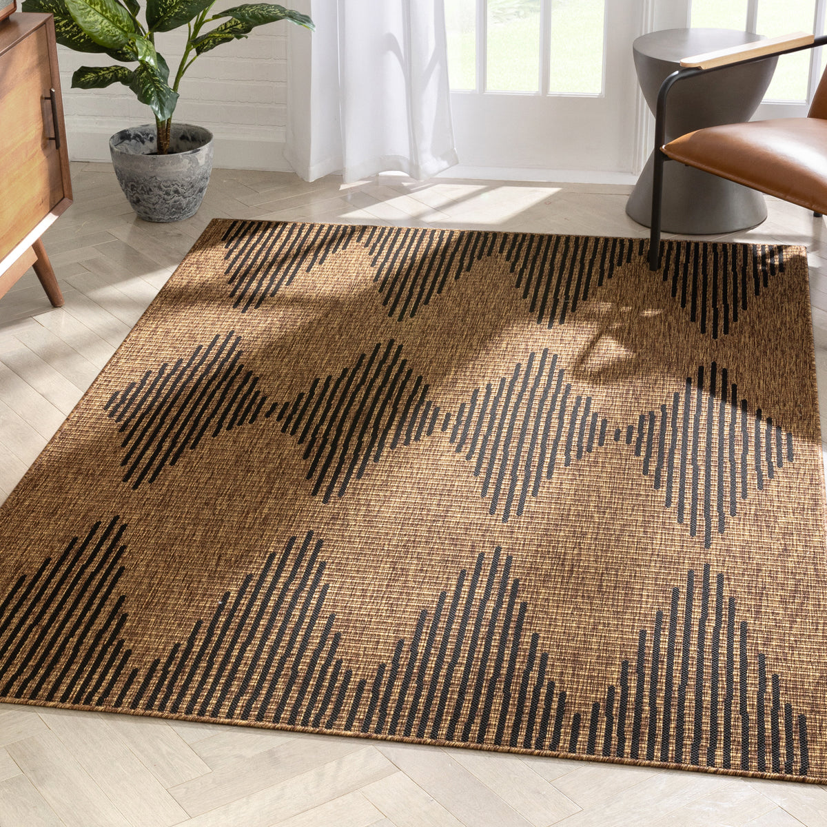 Kai Moroccan Diamond Pattern Natural Indoor Outdoor Jute Rug MIL-62