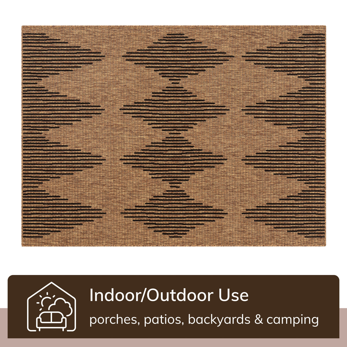 Kai Moroccan Diamond Pattern Natural Indoor Outdoor Jute Rug MIL-62