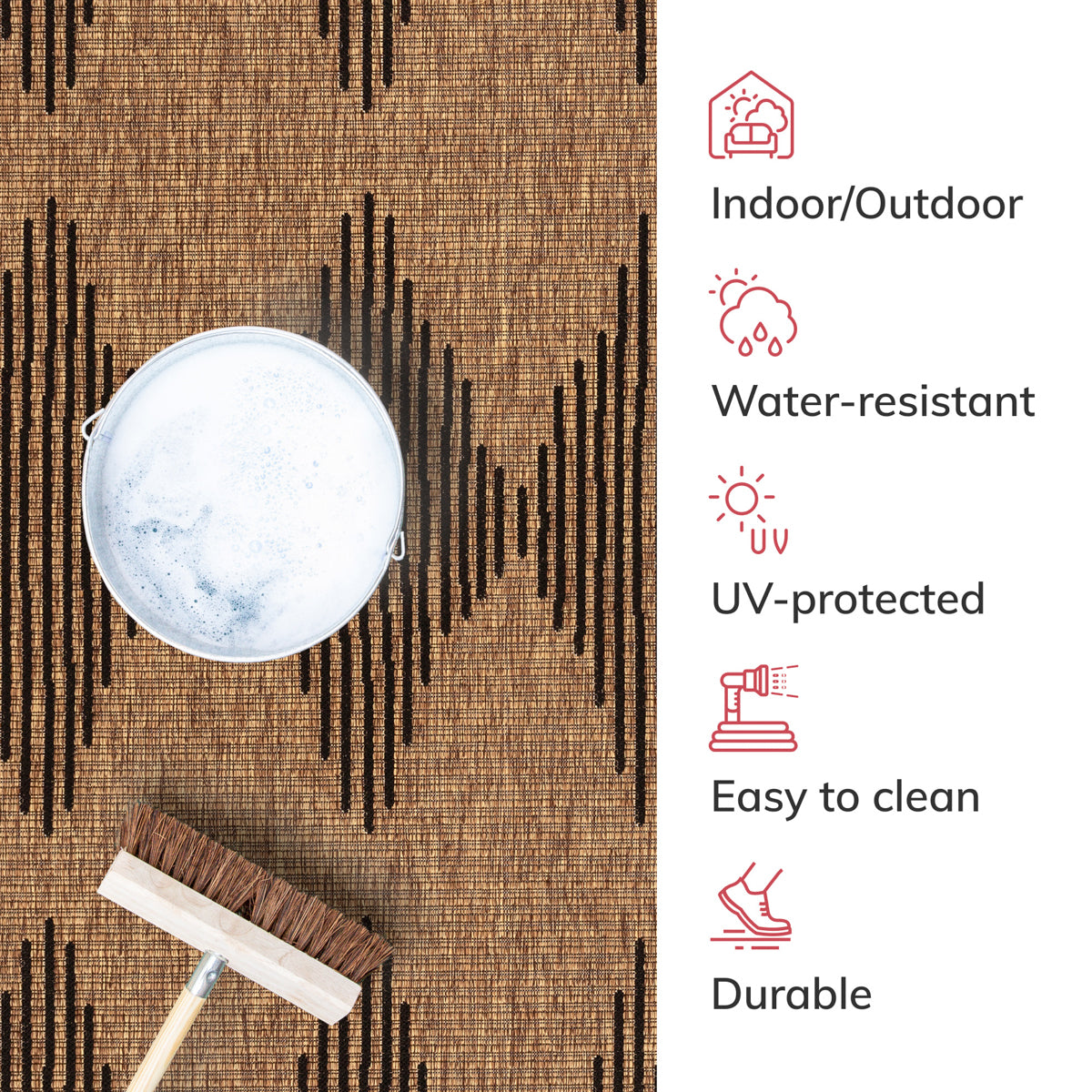 Kai Moroccan Diamond Pattern Natural Indoor Outdoor Jute Rug MIL-62