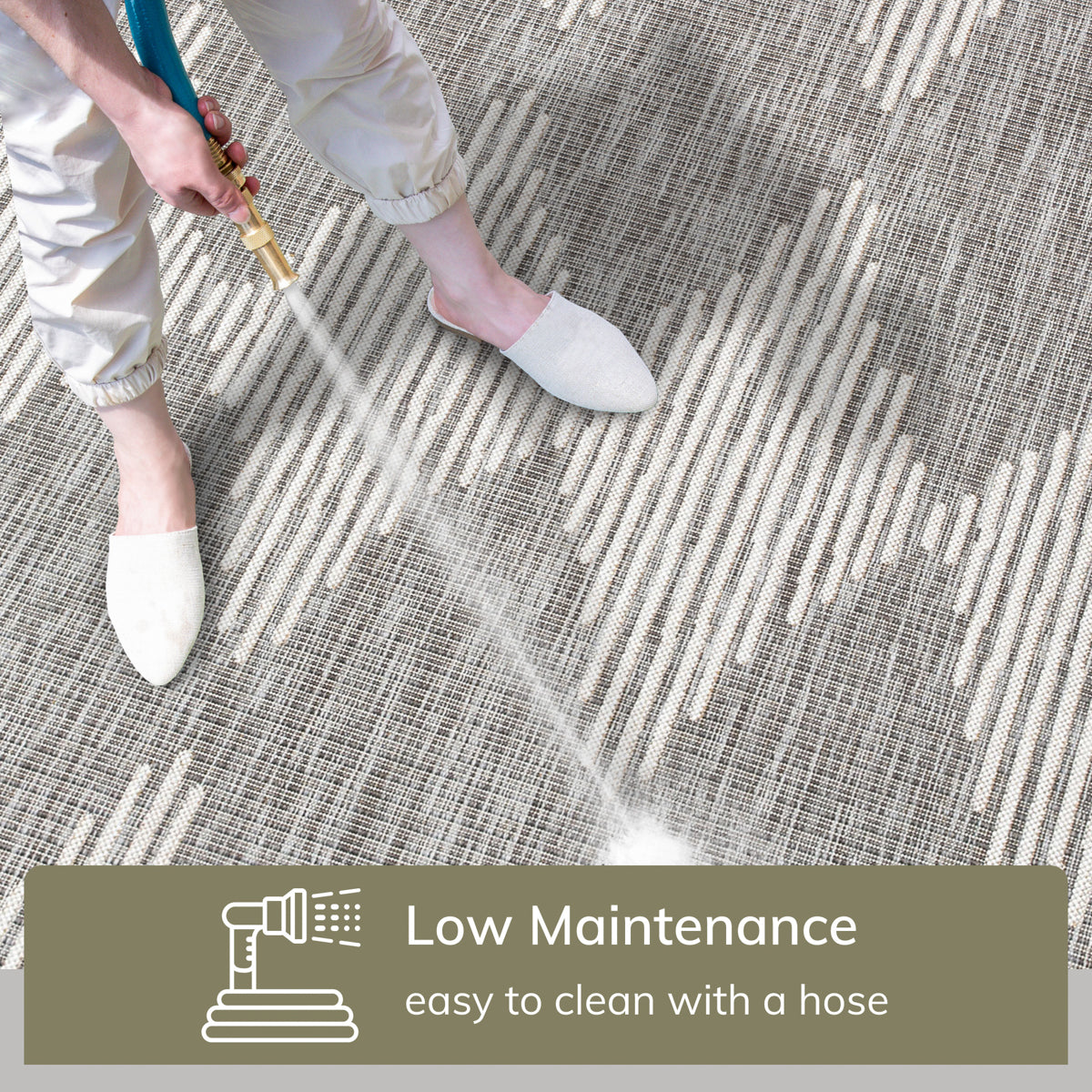 Kai Modern Chevron Pattern Grey Flat-Weave Indoor/Outdoor Rug MIL-67