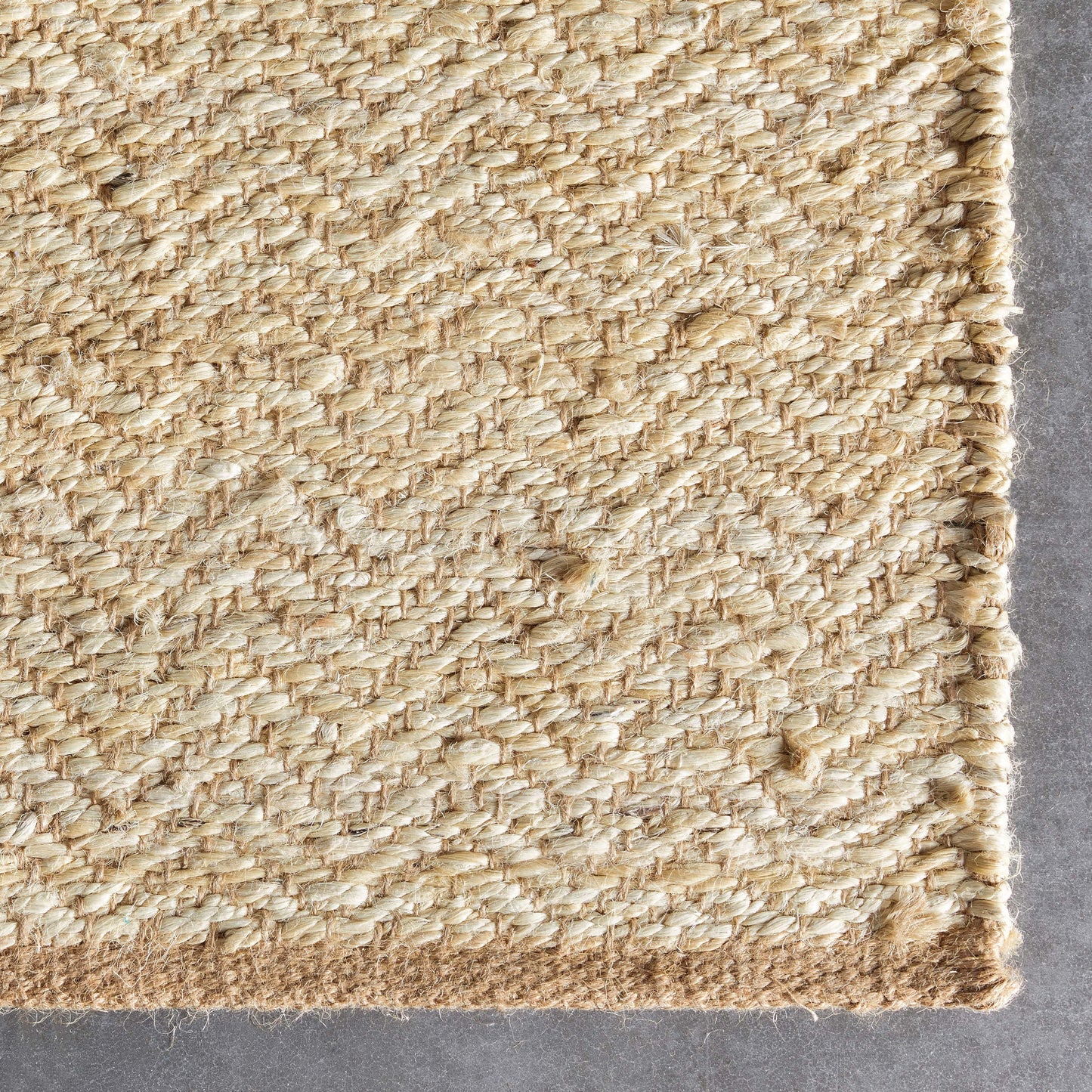 Jasmin Jute Chevron Natural Hand-Woven Chunky-Textured Rug MON-12