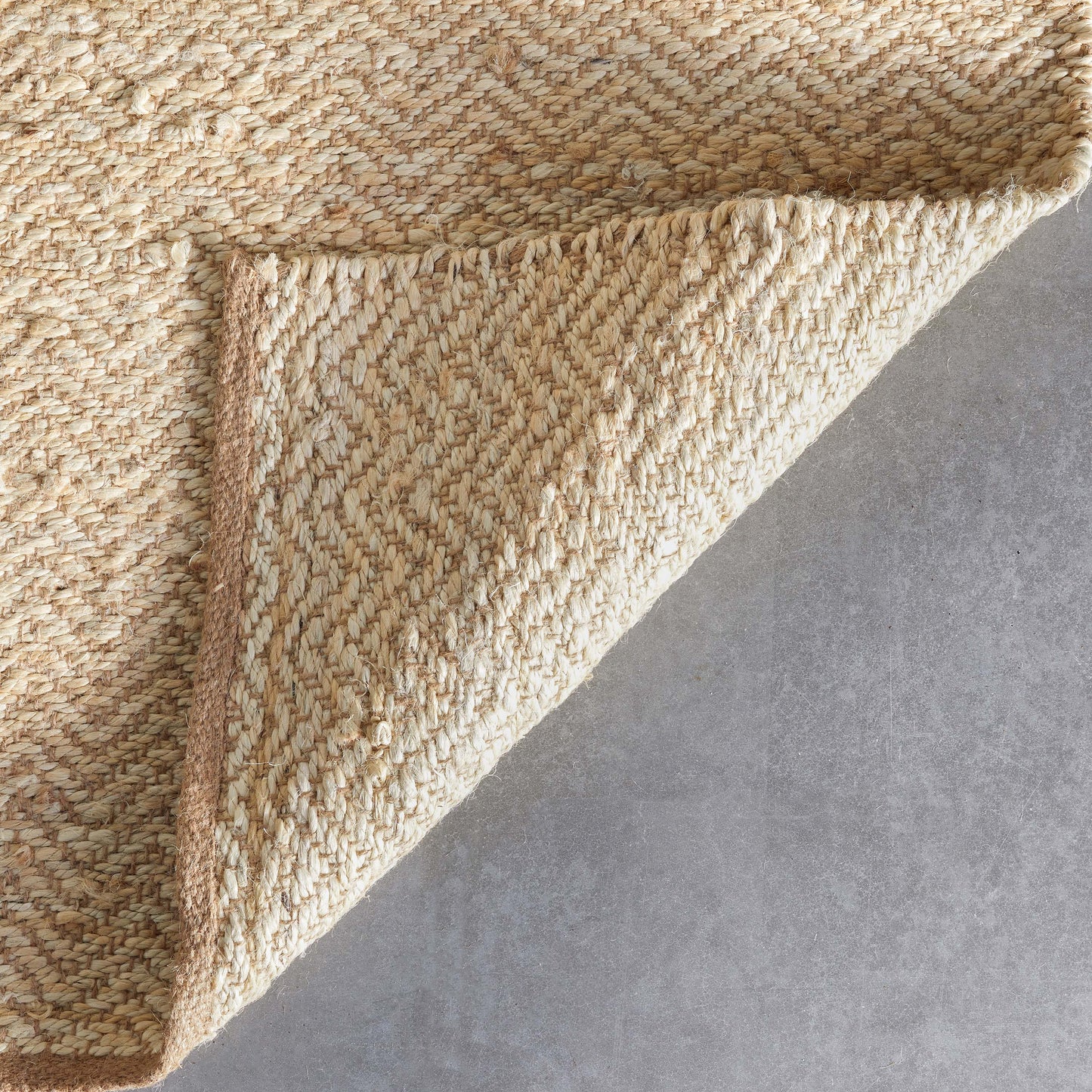 Jasmin Jute Chevron Natural Hand-Woven Chunky-Textured Rug MON-12