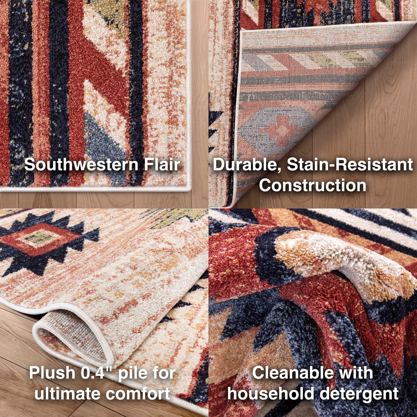 Lea Cream Traditional Southwestern Tribal Rug TU-102