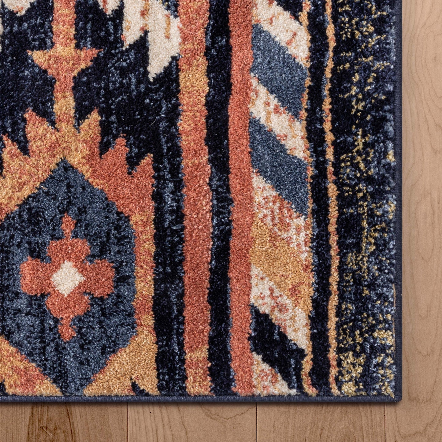Lea Blue Traditional Southwestern Tribal Rug TU-104