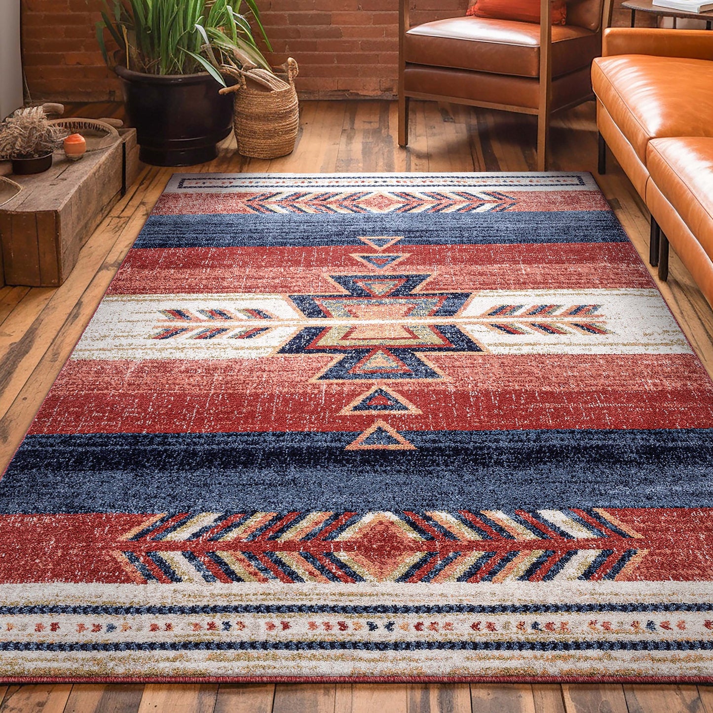Dustin Southwestern Tribal Medallion Crimson Rug TU-140