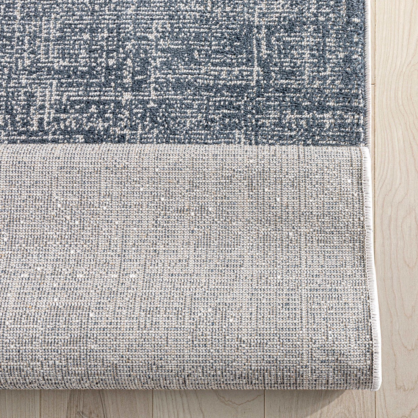 Velluto Como Ivory Dark Blue Roll Runner VEL-04