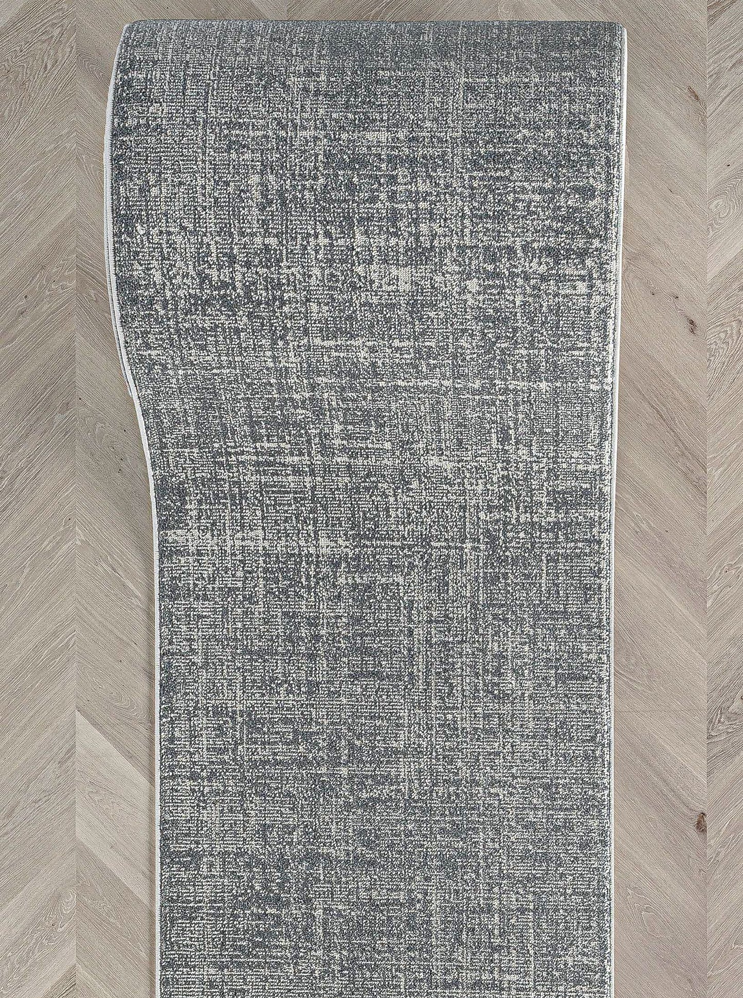 Velluto Como Ivory Grey Roll Runner VEL-07