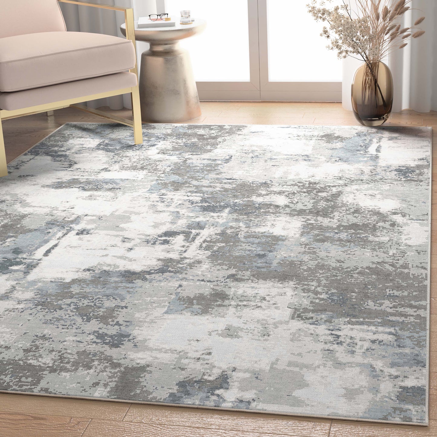 Abstract Marrakech Gray Rug W-AB-07A