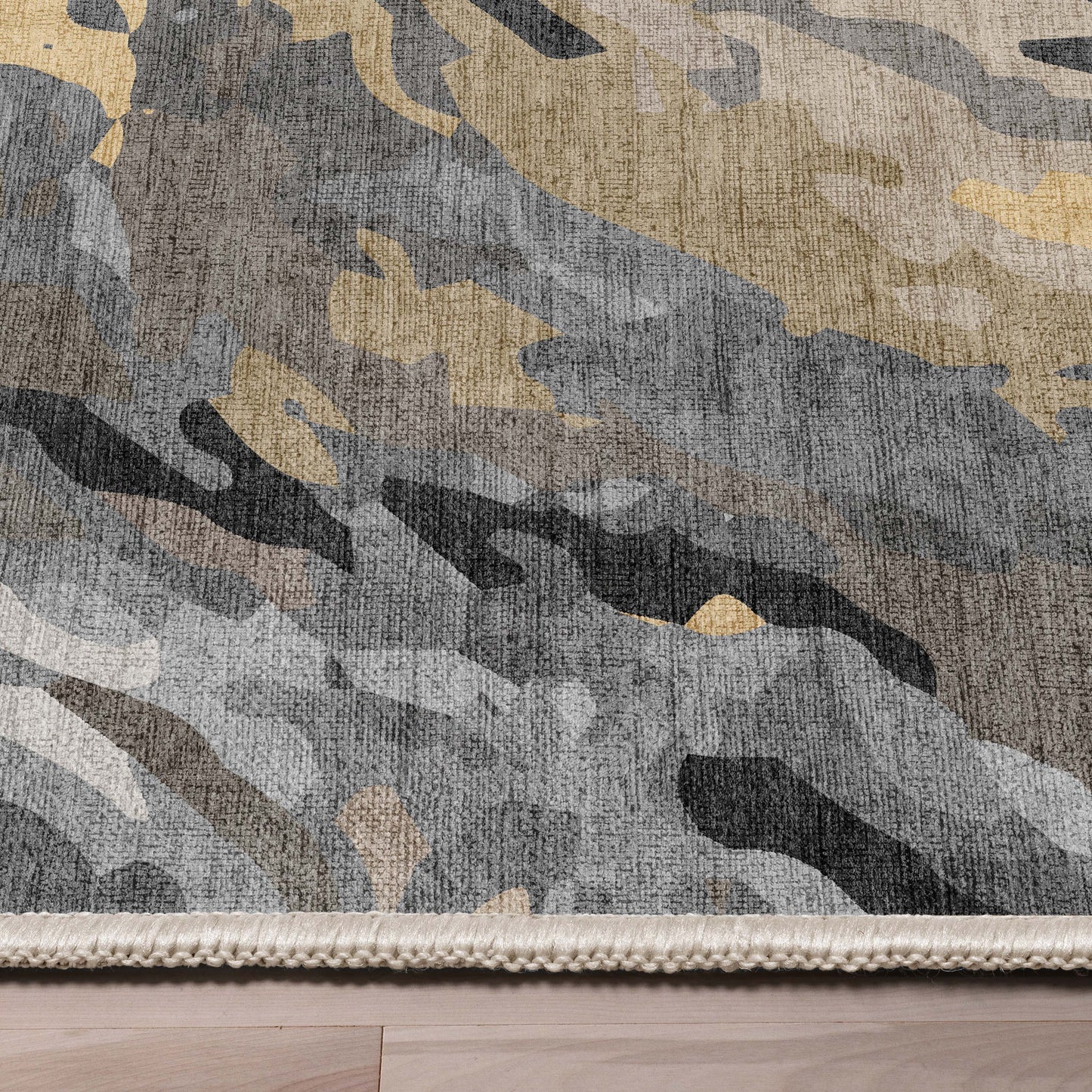 Abstract Dunes Gray Gold Rug W-AB-15B