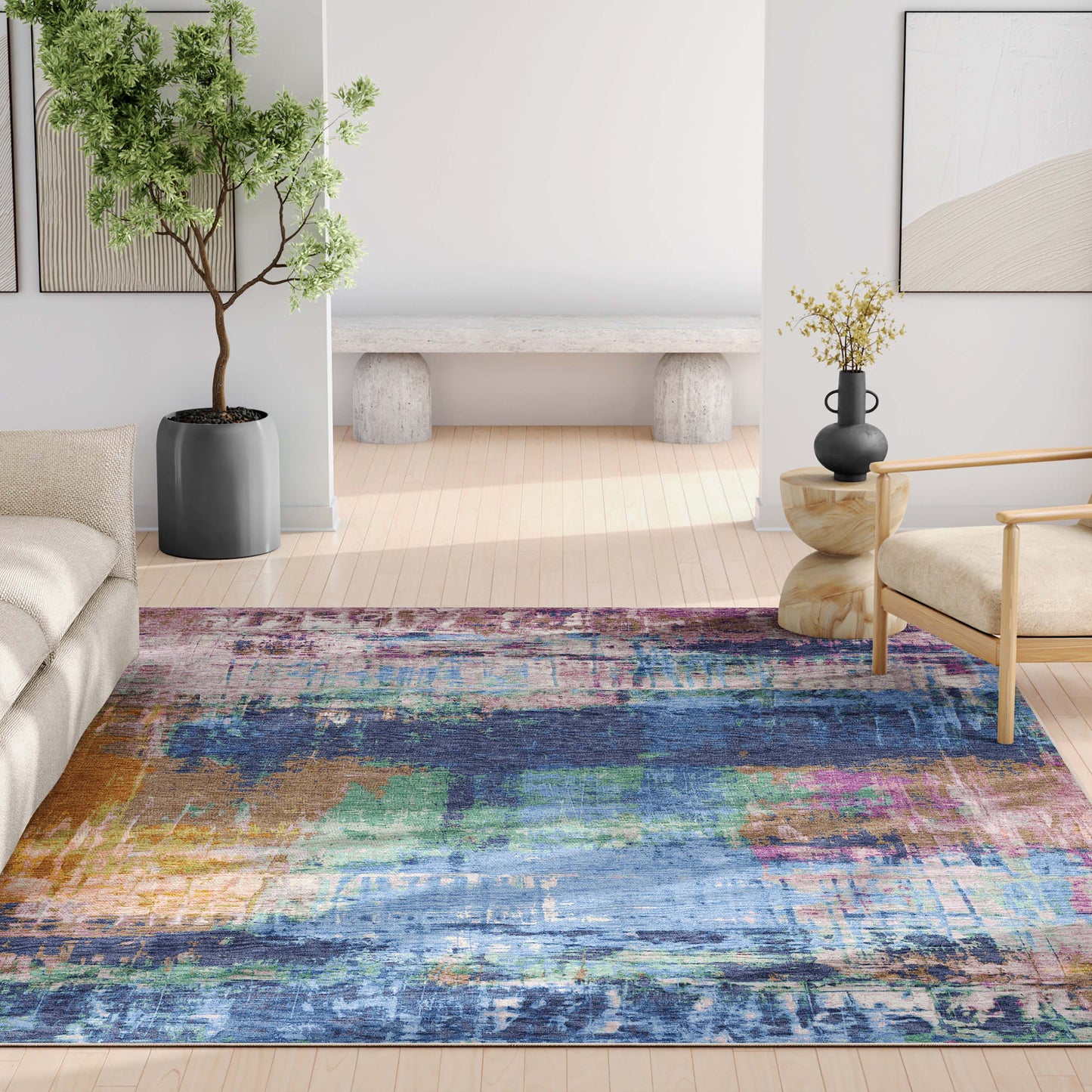 Abstract Mandala Multi Rug W-AB-30A