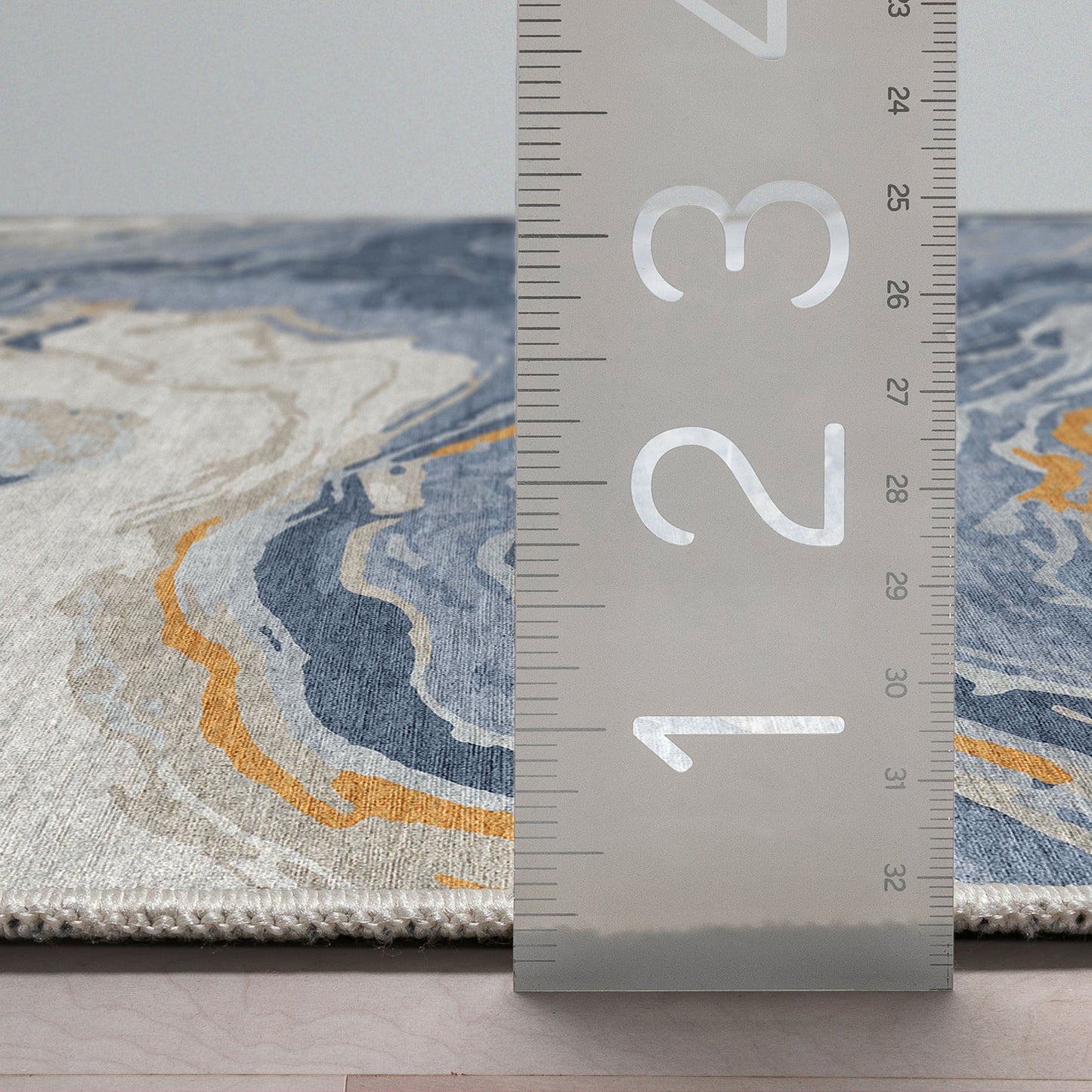 Abstract Harmony Blue Gold Rug W-AB-40A