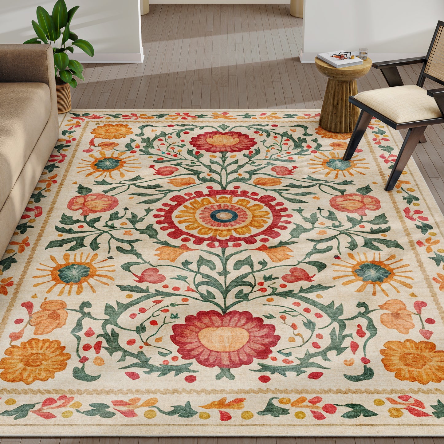 Apollo Suzani Beige Rug W-AID-01A