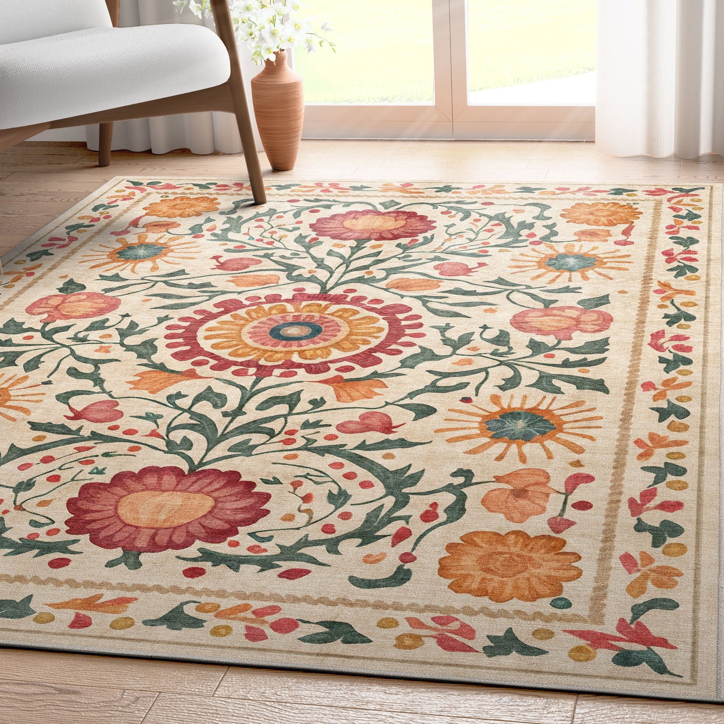 Apollo Suzani Beige Rug W-AID-01A
