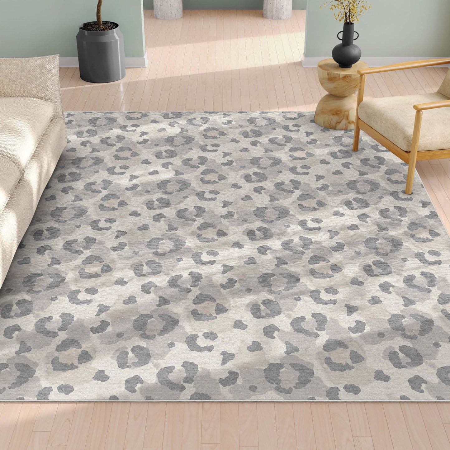 Animal Prints Leopard Gray Brown Rug W-APT-01G