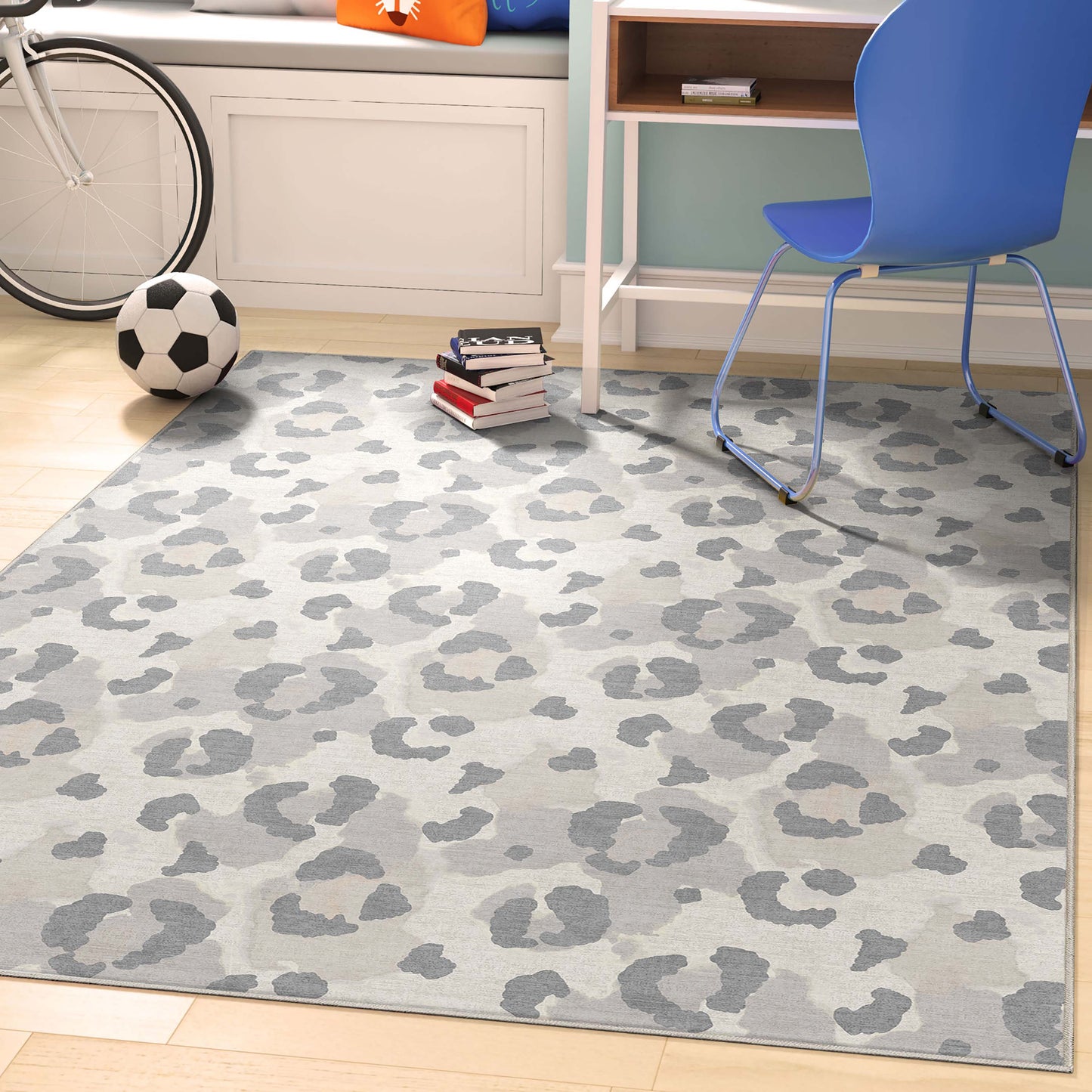 Animal Prints Leopard Gray Brown Rug W-APT-01G