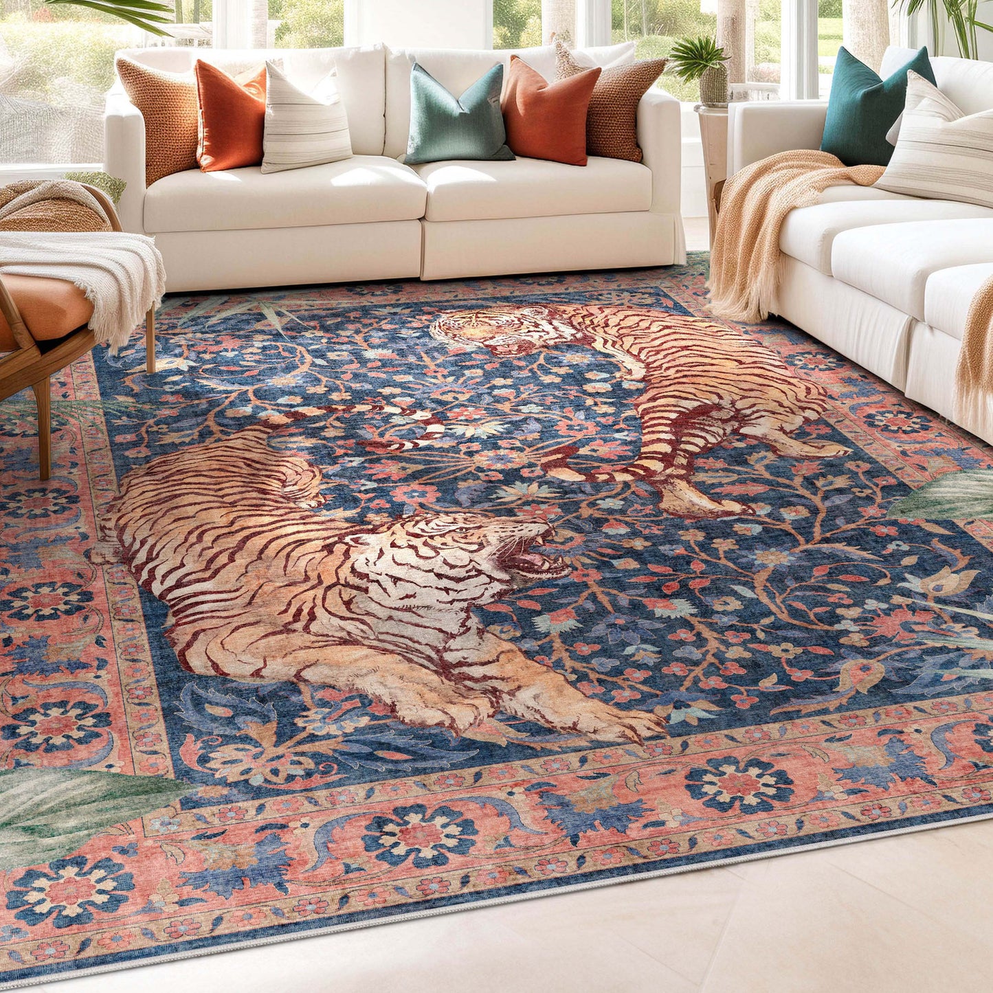 Apollo Botanical Tiger Multi Navy Rug W-APT-06A