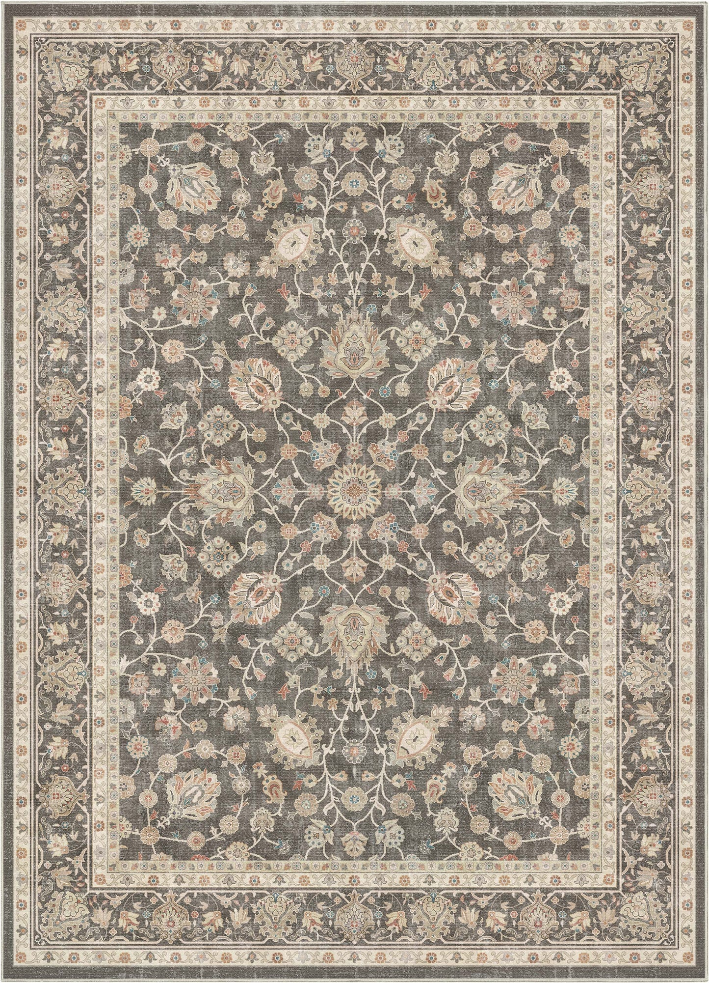 Asha Rome Charcoal Brown Rug W-AS-22D
