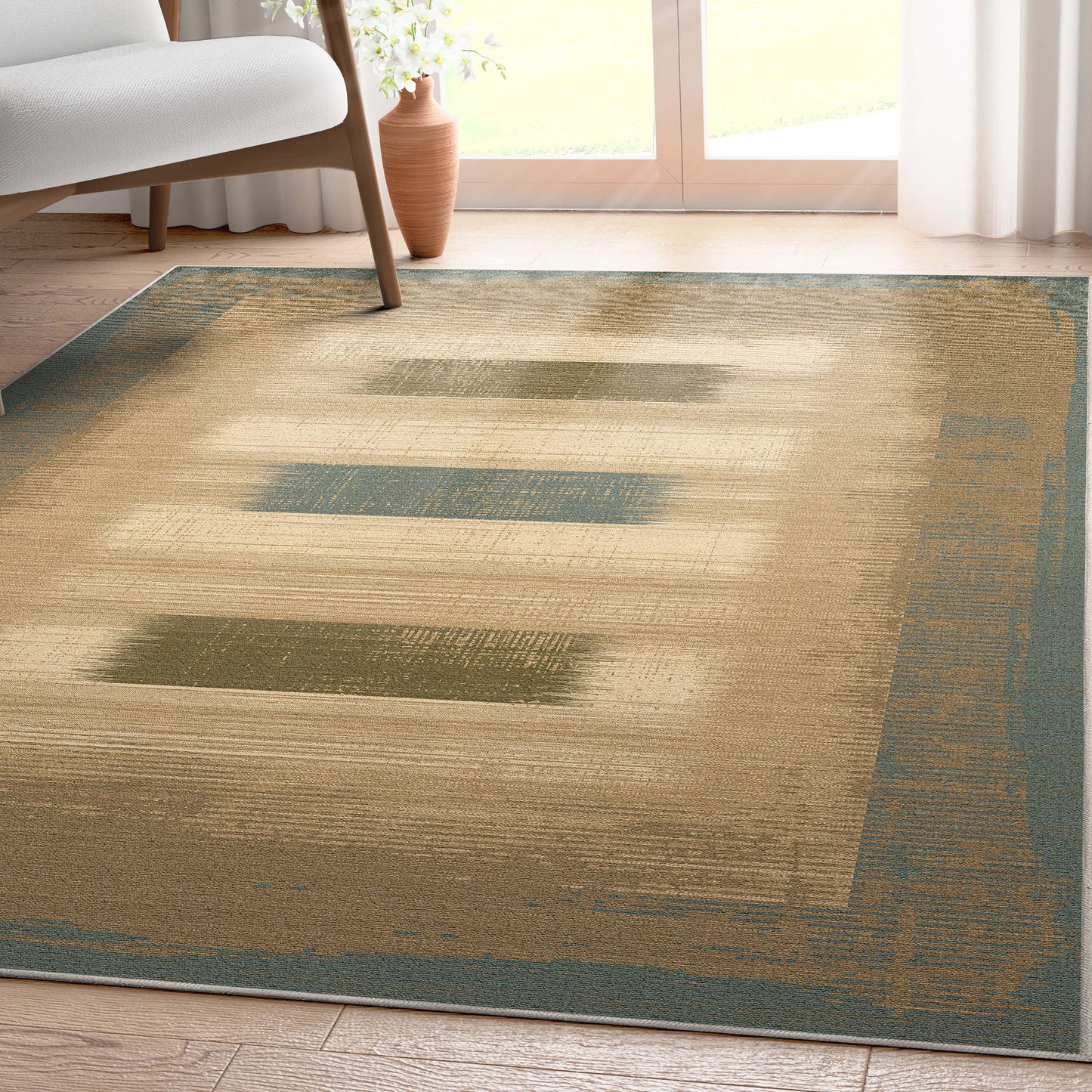 Apollo Border Blue Rug W-BRD-05A