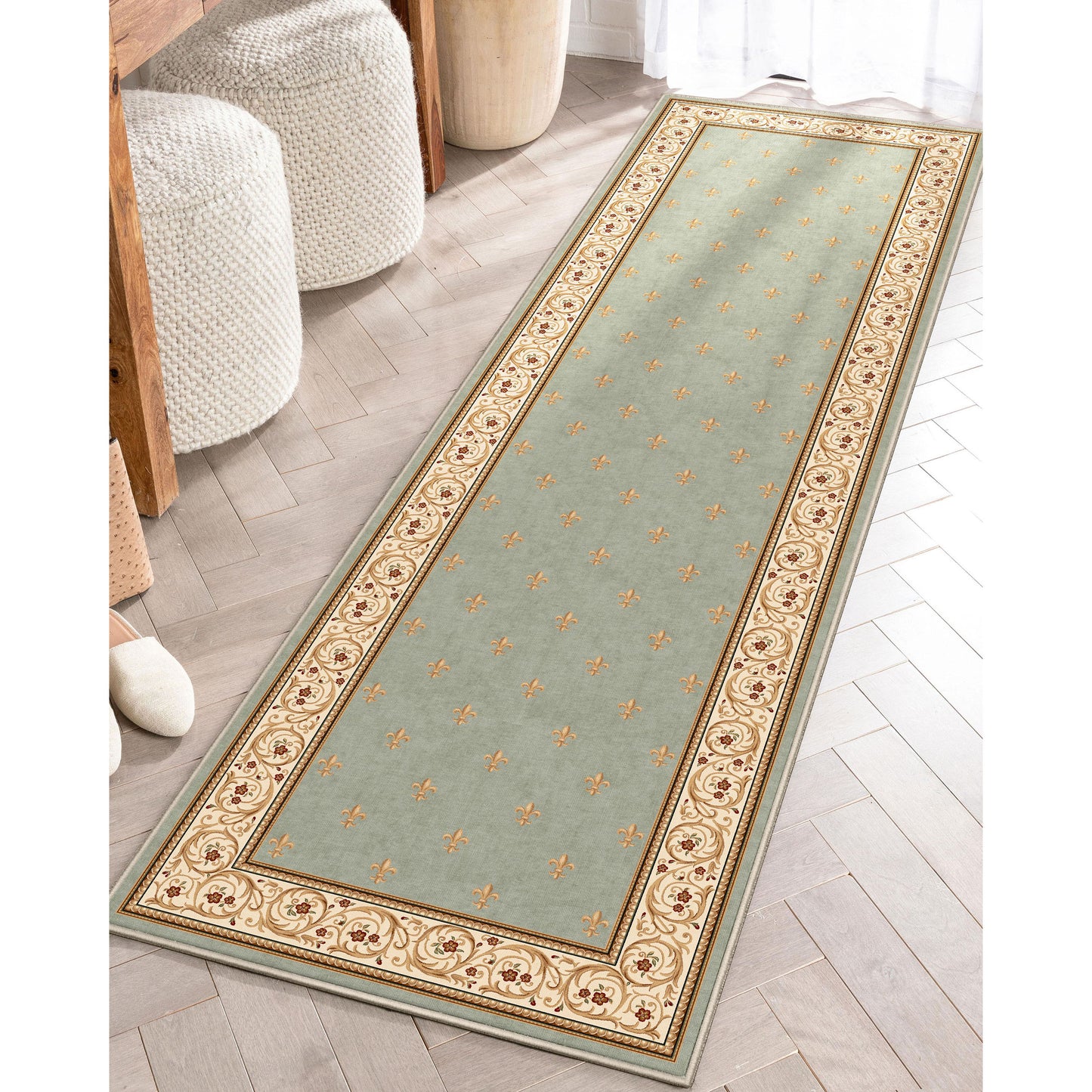 Apollo Fleur De Lis Blue Rug W-FDL-01B