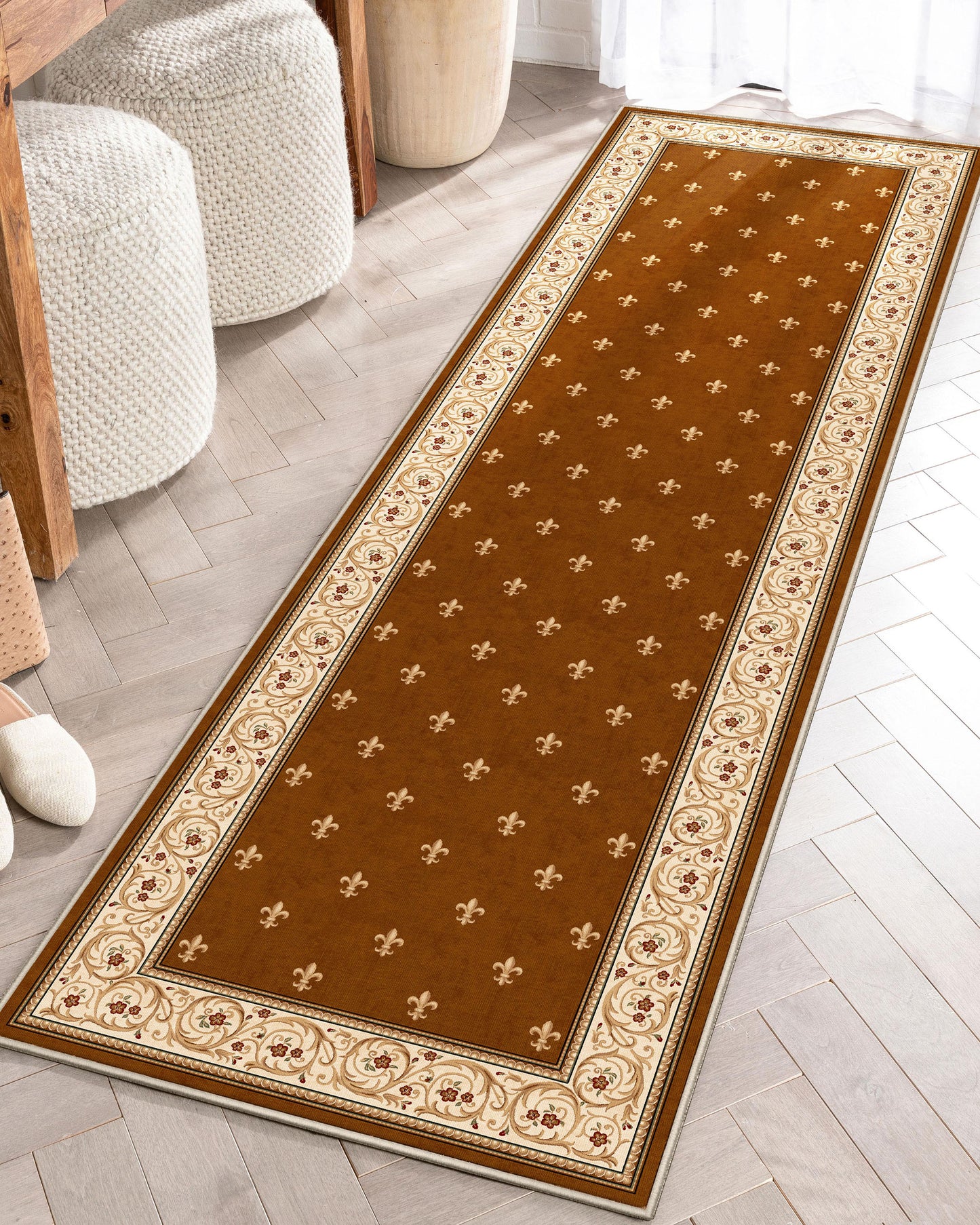 Apollo Fleur De Lis Brown Rug W-FDL-01C