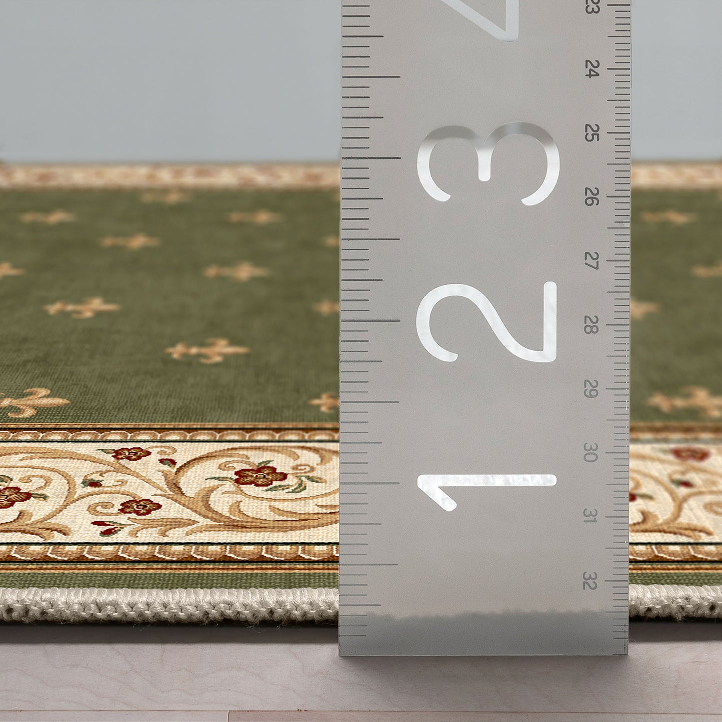 Apollo Fleur De Lis Green Rug W-FDL-01E