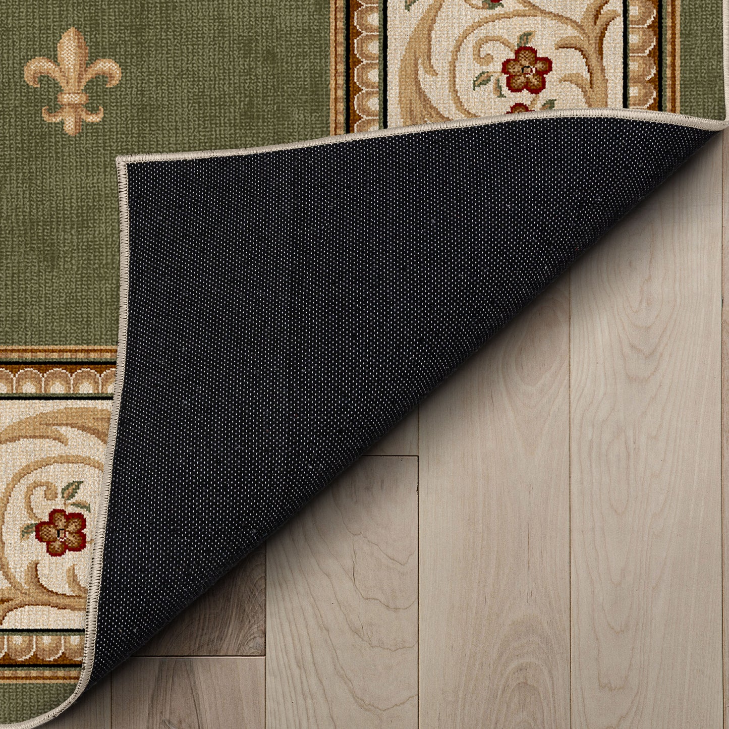 Apollo Fleur De Lis Green Rug W-FDL-01E