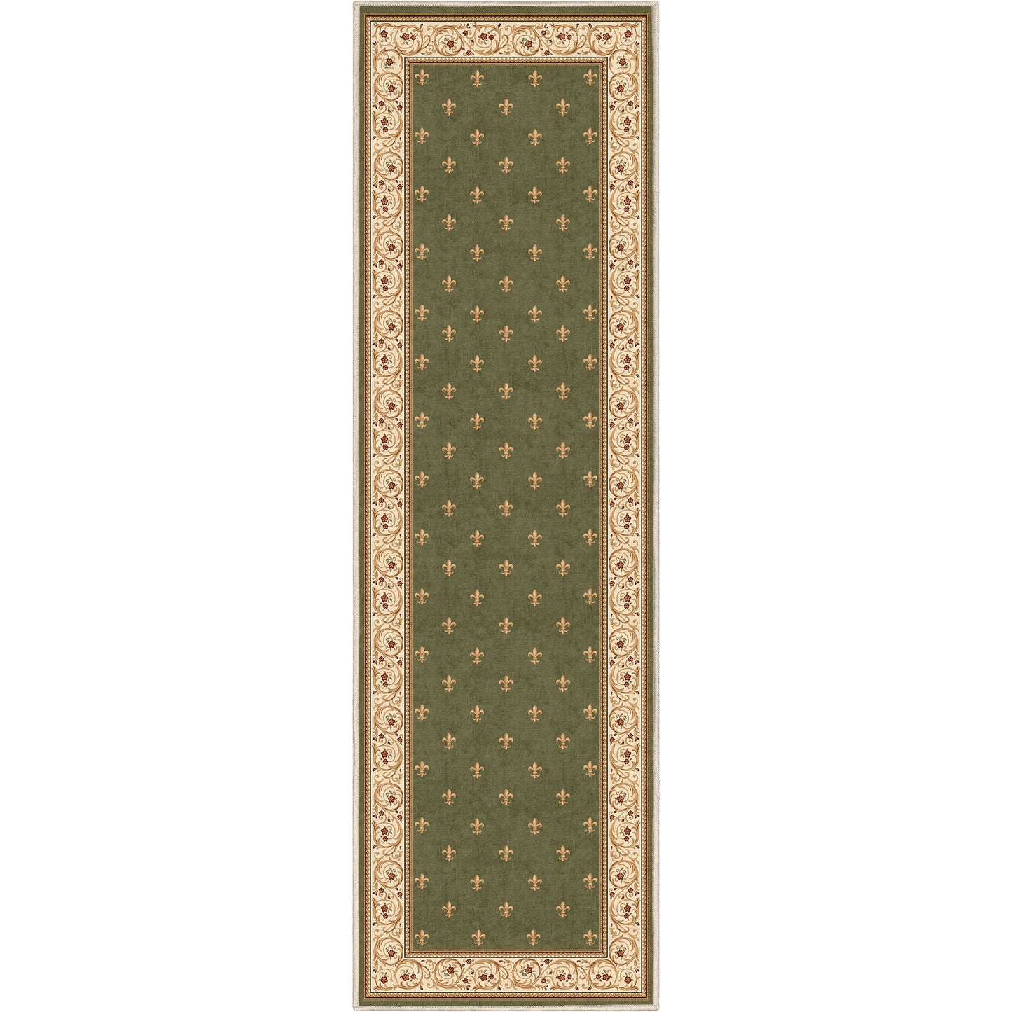 Apollo Fleur De Lis Green Rug W-FDL-01E