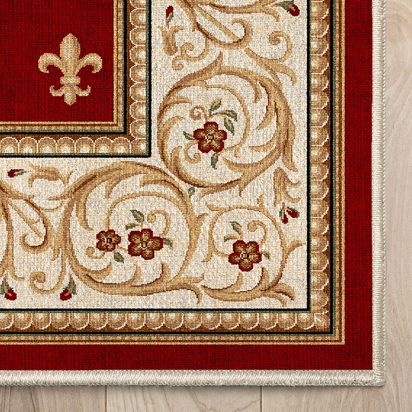 Apollo Fleur De Lis Red Rug W-FDL-01F