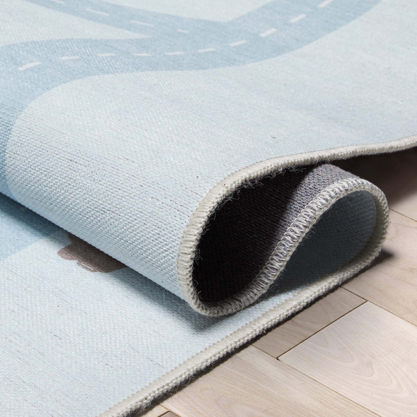 Kids Rugs Playful Roads Light Grey Rug W-KD-19B