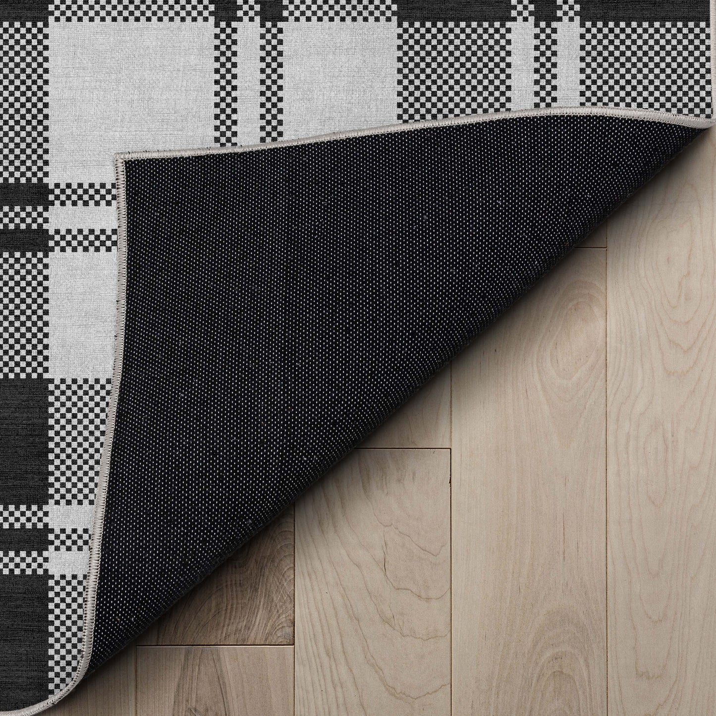 Apollo Plaid Black Rug W-PLD-01A