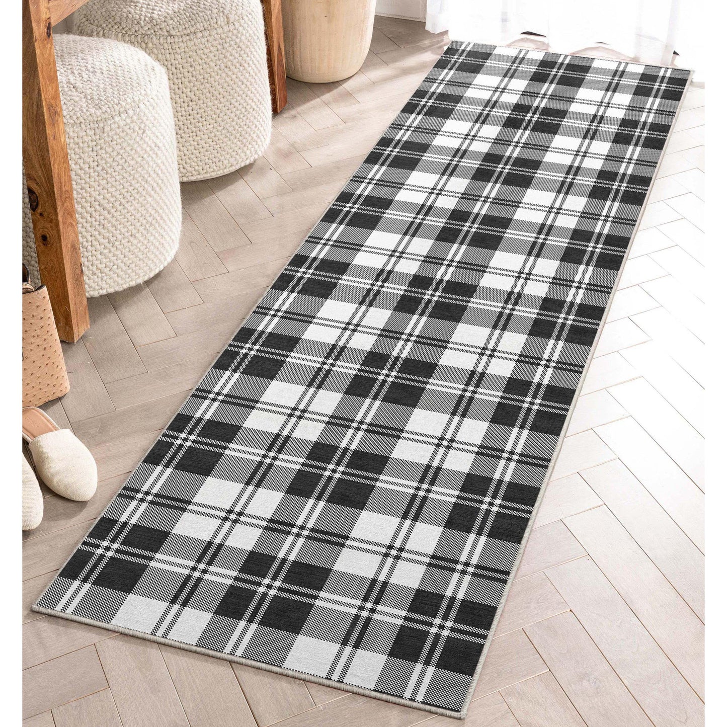 Apollo Plaid Black Rug W-PLD-01A