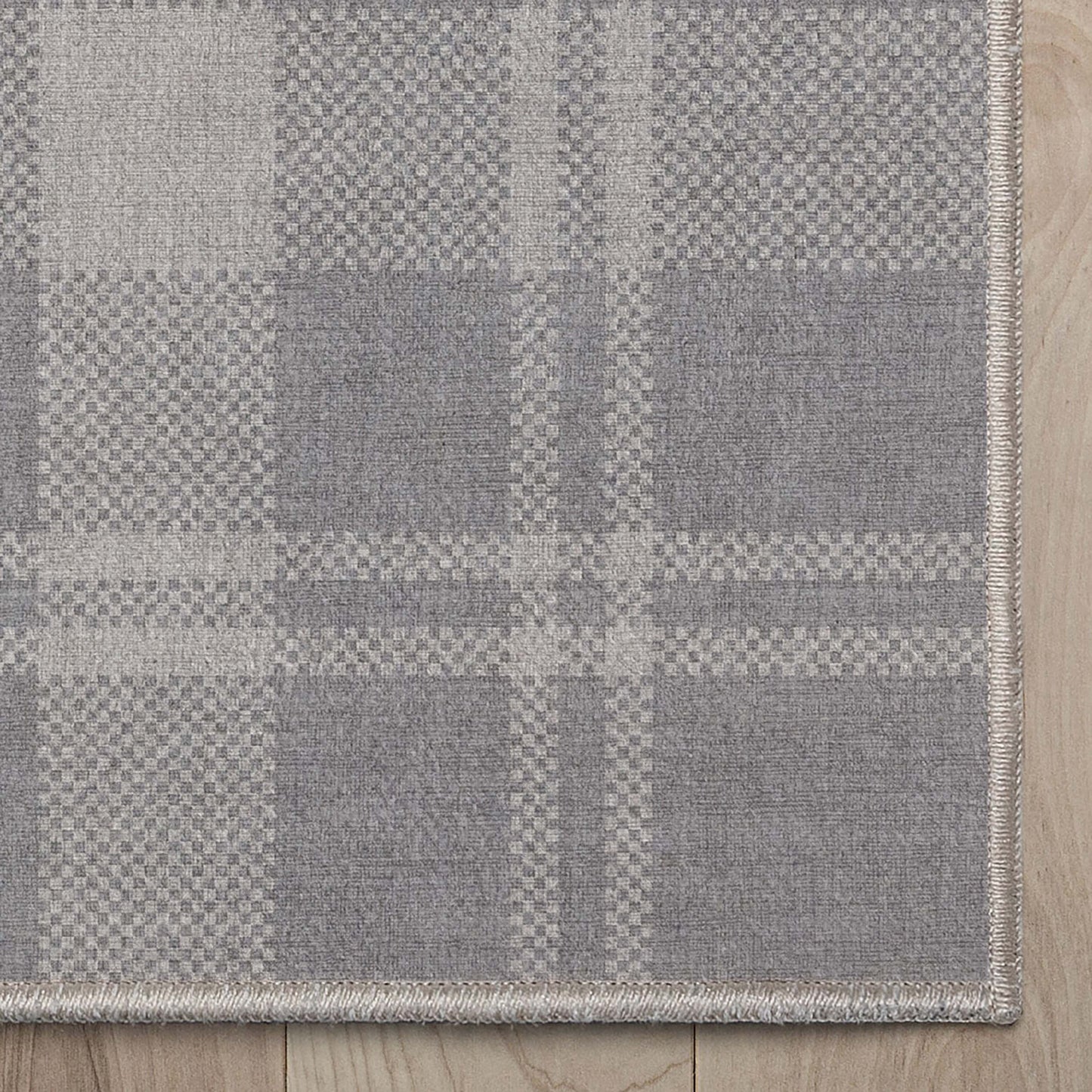 Apollo Plaid Light Grey Rug W-PLD-01C