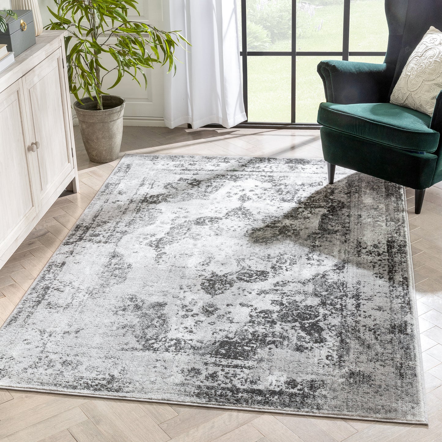 Patras Vintage Oriental Medallion Ivory Rug ZAZ-22