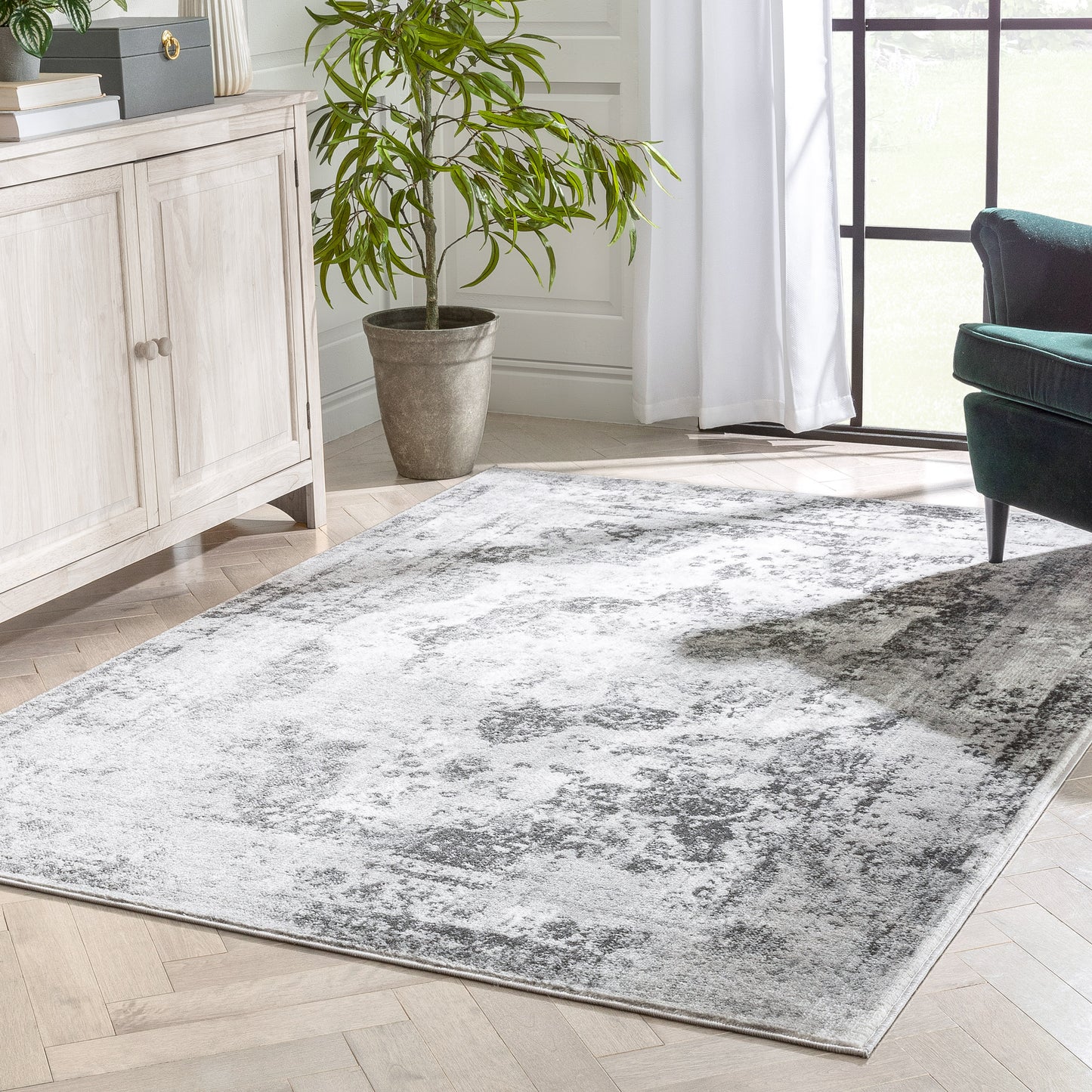 Patras Vintage Oriental Medallion Ivory Rug ZAZ-22