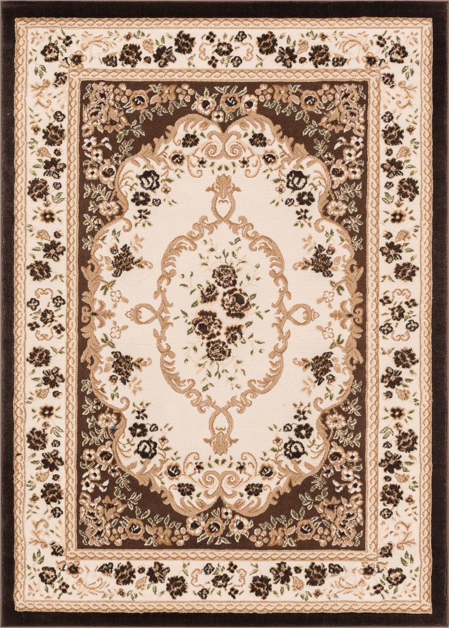 Versaille Brown Traditional Medallion Rug 1838