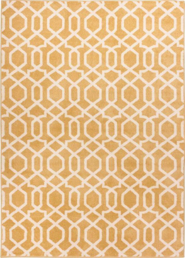 Geo Helix Gold Modern Rug 2031