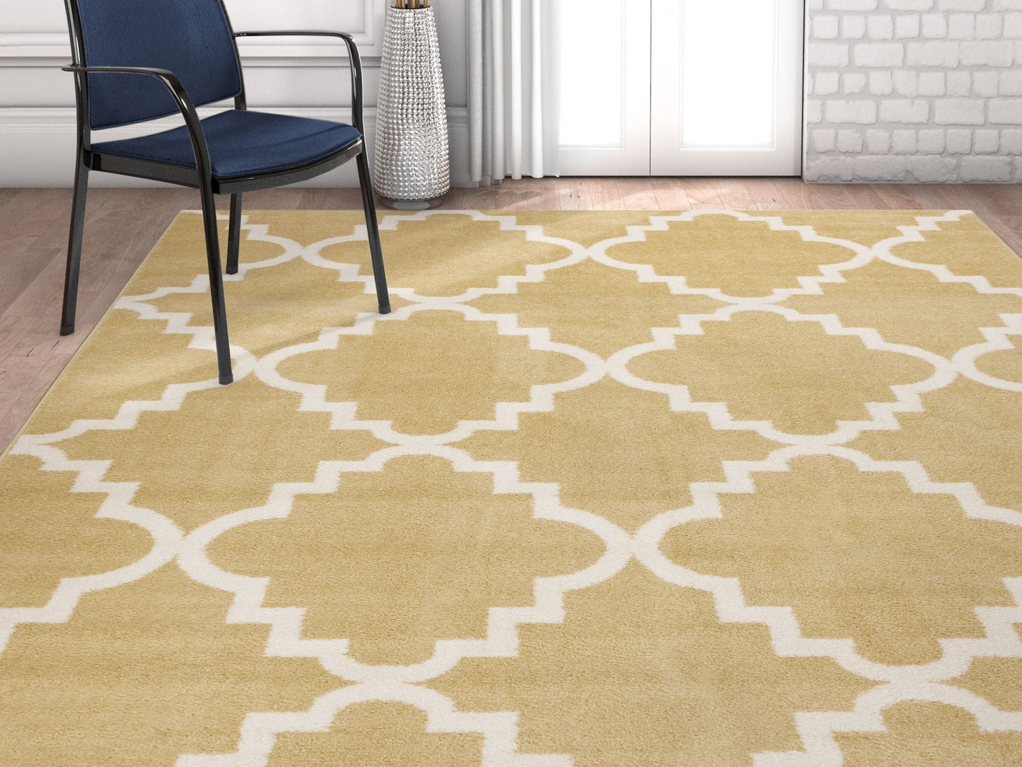 Lulu's Lattice Navy Blue Modern Rug 2101