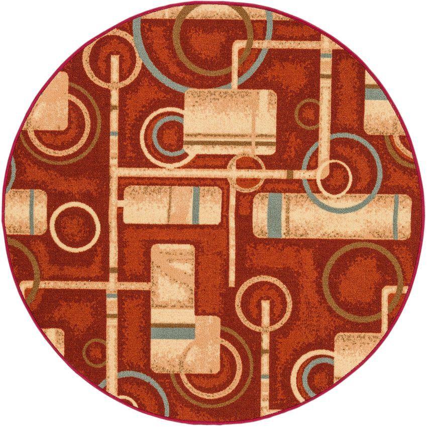Prescott Red Modern Non Slip Washable Rug 2300