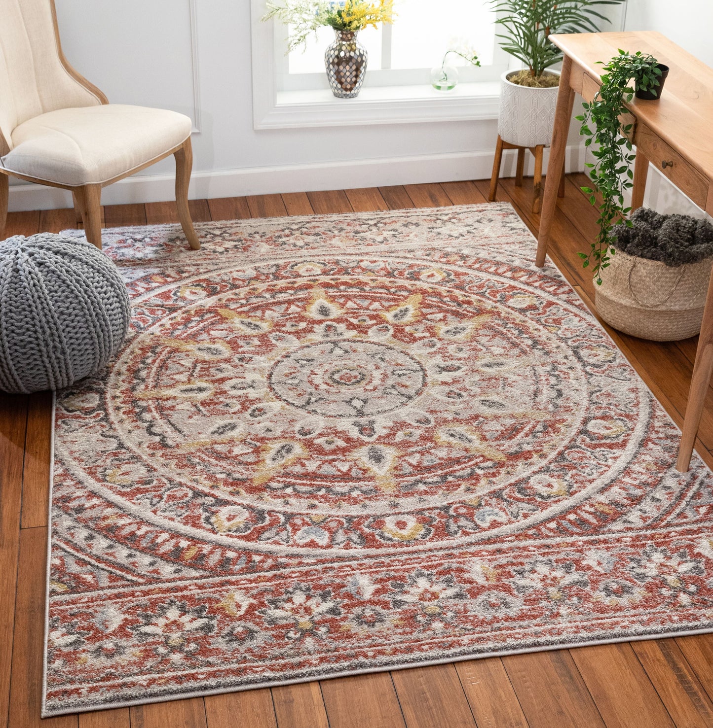 Alish Vintage Bohemian Mandala Terra Rug 2770