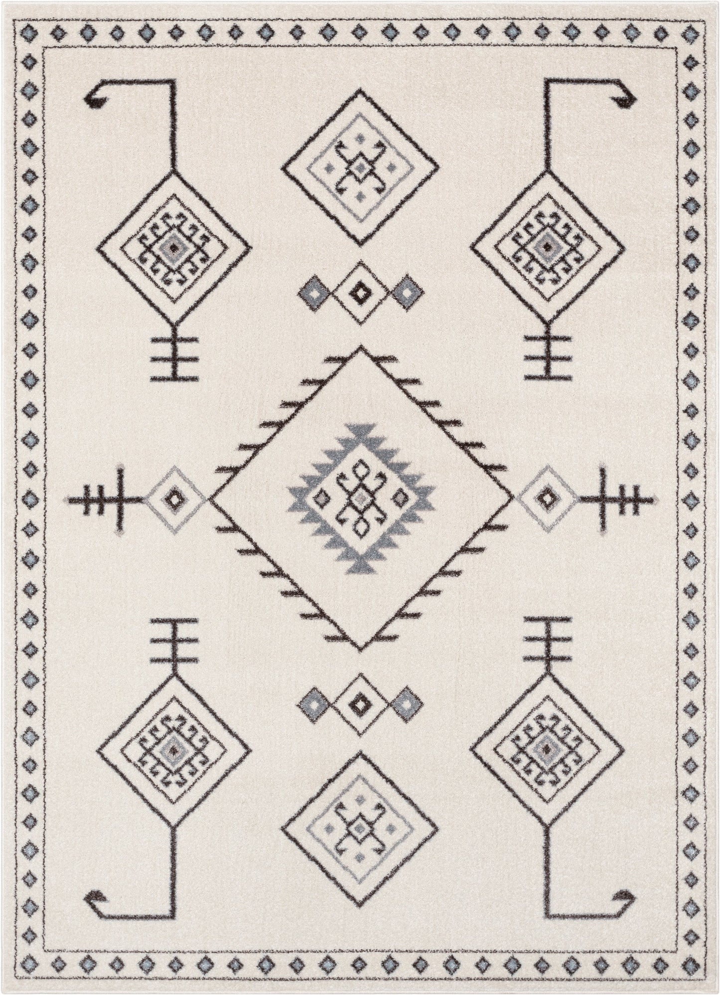 Azra Tribal Medallion Ivory Rug 2882