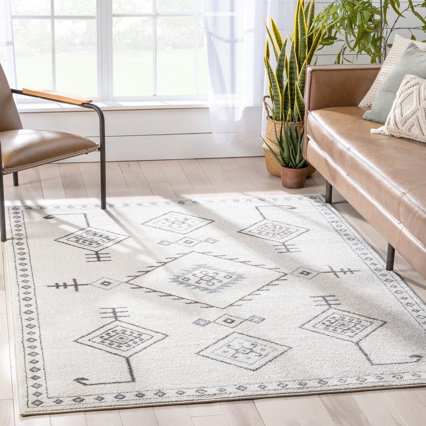Azra Tribal Medallion Ivory Rug 2882