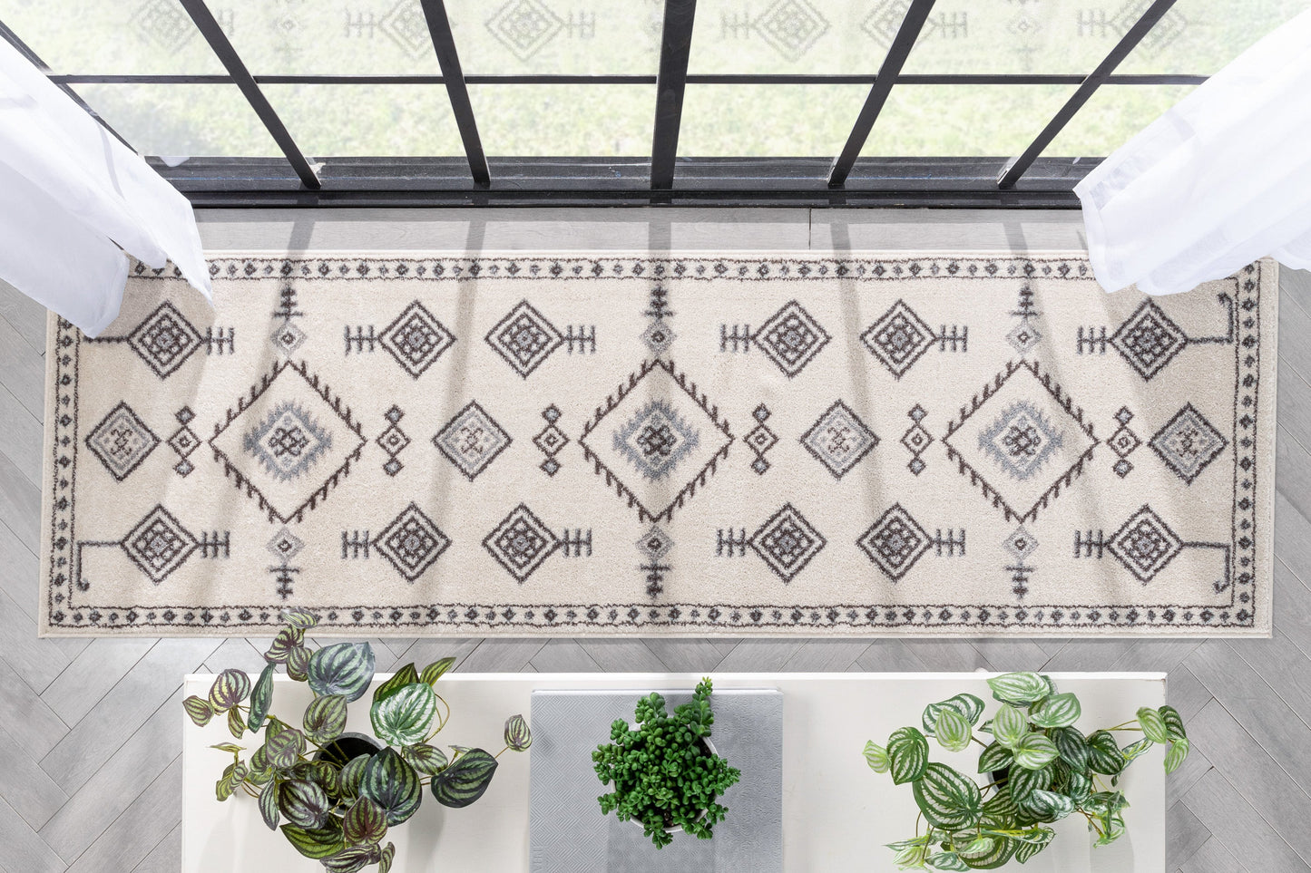 Azra Tribal Medallion Ivory Rug 2882