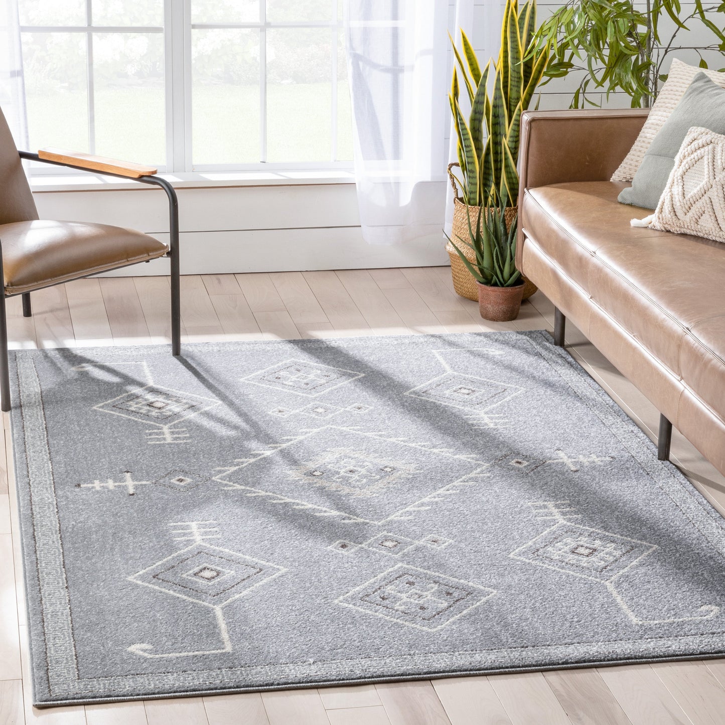Azra Tribal Medallion Grey Rug 2887