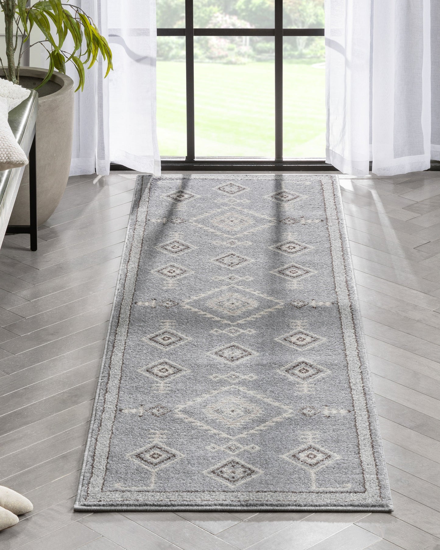 Azra Tribal Medallion Grey Rug 2887