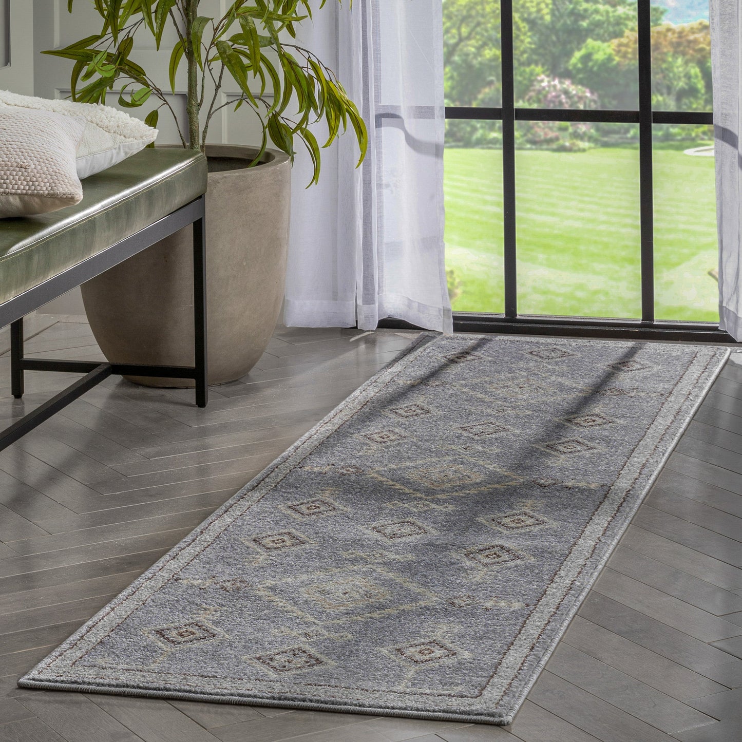 Azra Tribal Medallion Grey Rug 2887