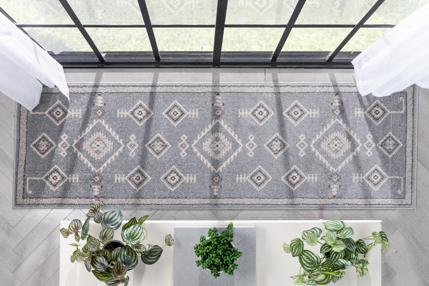 Azra Tribal Medallion Grey Rug 2887