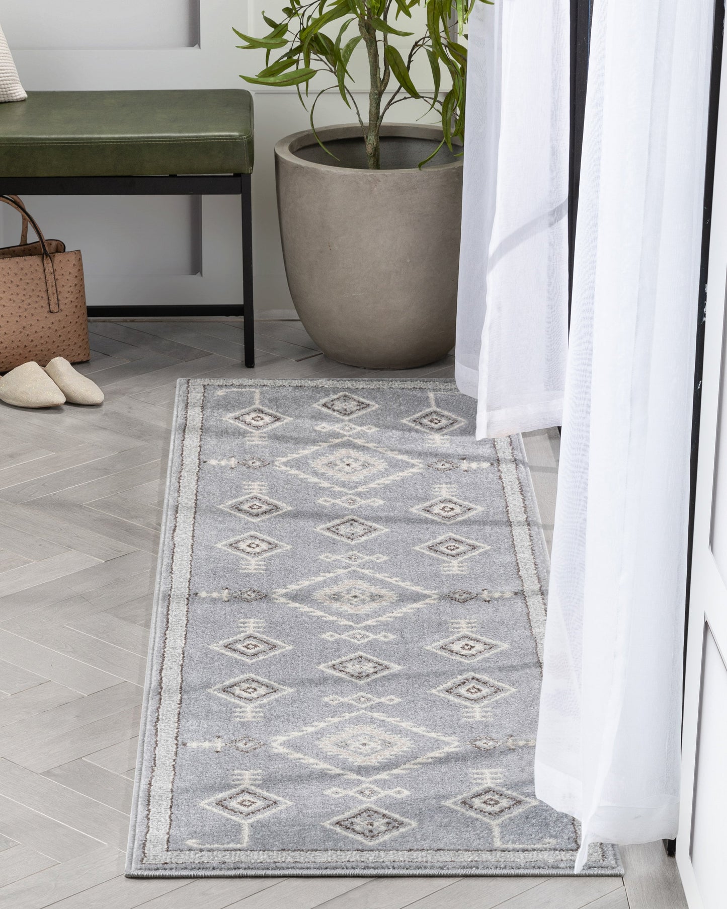 Azra Tribal Medallion Grey Rug 2887